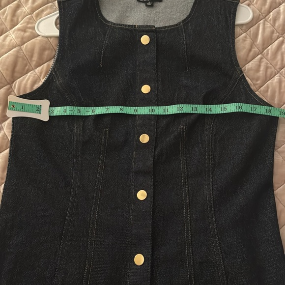 J. Crew Dark Blue Button Down Denim Dress, Size 10 - Picture 4 of 5